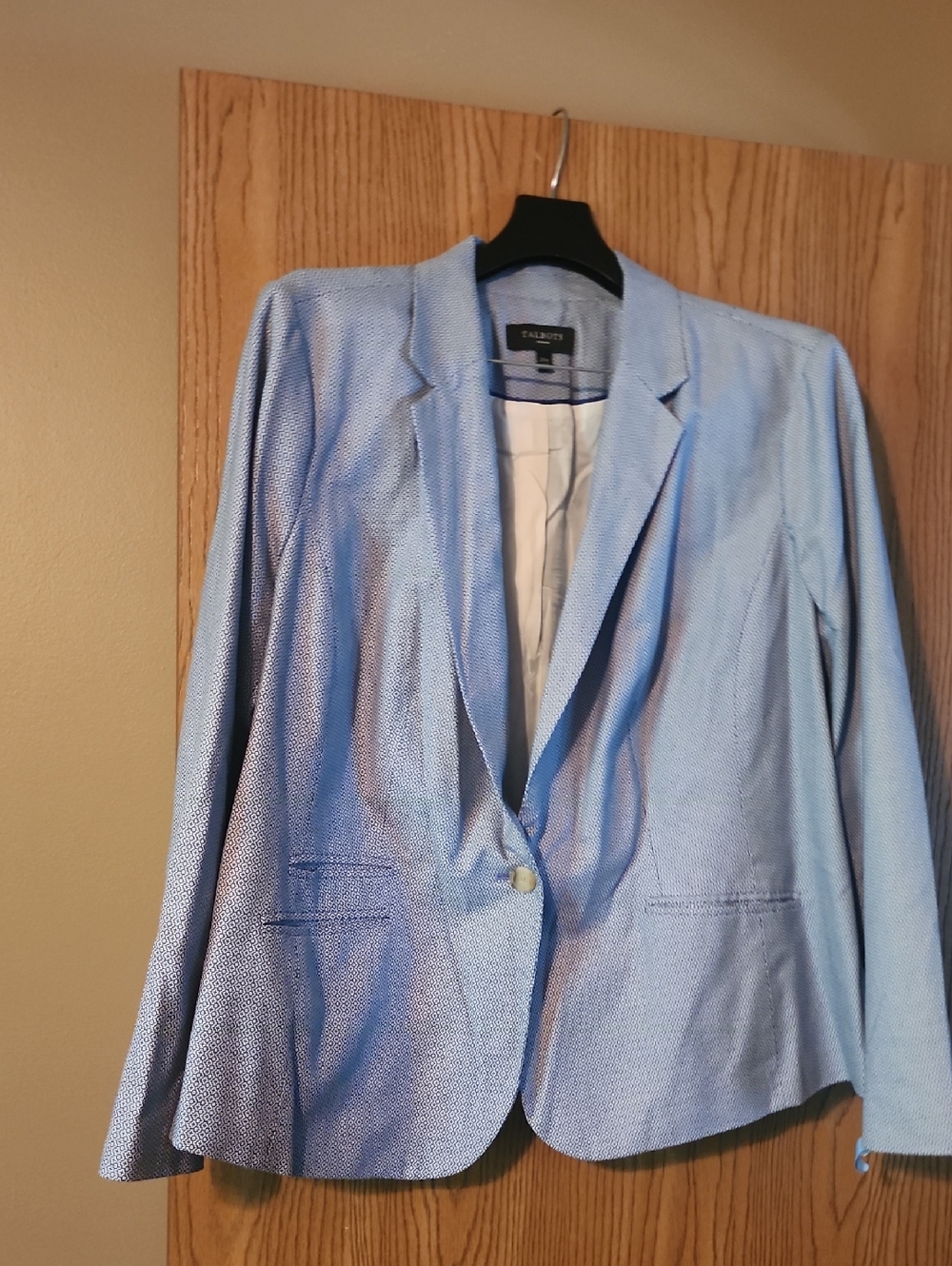 Talbots Blue Patterned Lined Women's Jacket